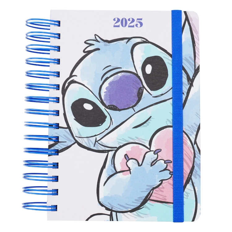 Agenda Mooving 2026 Stitch 14 x 20 cm Dia por Pagina Espiralada Art.1418246
